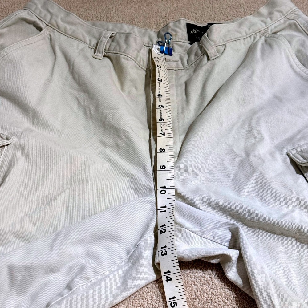 Eddie Bauer Mens Cargo Pants 36x34 Khaki Cotton Twill Straight Leg Outdoor - Picture 11 of 12